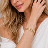 Oro Laminado Basic Bracelet, Gold Filled Style Pave Cuban Design, Polished, Golden Finish, 04.213.0119.08 (160 Gauge, Thickness, 8 Inches Length)