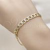 Oro Laminado Basic Bracelet, Gold Filled Style Pave Cuban Design, Polished, Golden Finish, 04.213.0119.08 (160 Gauge, Thickness, 8 Inches Length)