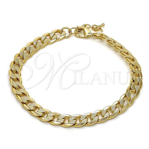 Gold Filled Bracelet — Basic Bracelet Pave Cuban Design Polished 04. Gauge — main product view — SKU 119198 | Oro Laminado brazalete — básico Bracelet Pave Cuban diseño pulido 04. Gauge — SKU 119198