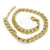 Oro Laminado Basic Anklet, Gold Filled Style Pave Cuban Design, Polished, Golden Finish, 04.213.0119.10 (06 MM Thickness, 10 Inches Length)