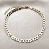 Oro Laminado Basic Anklet, Gold Filled Style Pave Cuban Design, Polished, Golden Finish, 04.213.0119.10 (06 MM Thickness, 10 Inches Length)