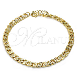 Gold Filled Anklet — Basic Anklet Pave Cuban Design Polished 04. 06 — main product view — SKU 119199 | Oro Laminado tobillera — básico Anklet Pave Cuban diseño pulido 04. 06 — SKU 119199