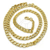 Oro Laminado Basic Necklace, Gold Filled Style Pave Cuban Design, Polished, Golden Finish, 04.213.0119.24 (06 MM Thickness, 24 Inches Length)