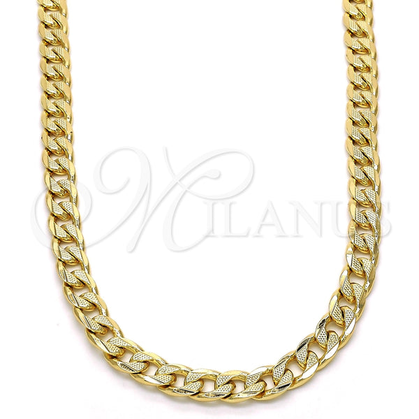 Gold Filled Necklace — Basic Necklace Pave Cuban Design Polished 04. 06 — main product view — SKU 119200 | Oro Laminado collar — básico Necklace Pave Cuban diseño pulido 04. 06 — SKU 119200