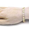 Oro Laminado Basic Bracelet, Gold Filled Style Mariner Design, Diamond Cutting Finish, Golden Finish, 04.63.1357.08 (05 MM Thickness, 8 Inches Length)
