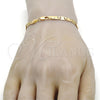 Oro Laminado Basic Bracelet, Gold Filled Style Mariner Design, Diamond Cutting Finish, Golden Finish, 04.63.1357.08 (05 MM Thickness, 8 Inches Length)