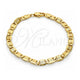 Oro Laminado Basic Bracelet, Gold Filled Style Mariner Design, Diamond Cutting Finish, Golden Finish, 04.63.1357.08 (05 MM Thickness, 8 Inches Length)