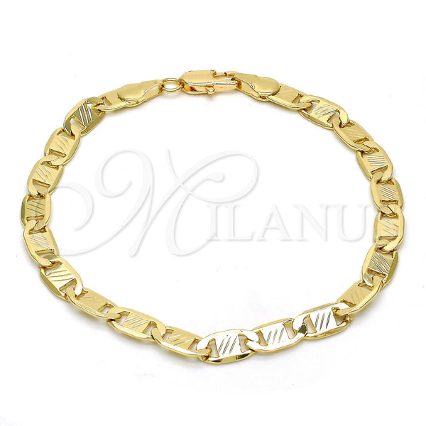 Gold Filled Bracelet — Basic Bracelet Mariner Design Diamond Cutting 04.63. 05 — main product view — SKU 119201 | Oro Laminado brazalete — básico Bracelet Mariner diseño Diamond Cutting 04.63. 05 — SKU 119201