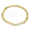 Oro Laminado Basic Bracelet, Gold Filled Style Mariner Design, Diamond Cutting Finish, Golden Finish, 04.63.1357.08 (05 MM Thickness, 8 Inches Length)