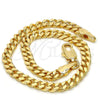 Oro Laminado Basic Bracelet, Gold Filled Style Miami Cuban Design, Polished, Golden Finish, 04.63.1360.07 (100 Gauge, Thickness, 7 Inches Length)
