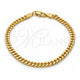 Oro Laminado Basic Bracelet, Gold Filled Style Miami Cuban Design, Polished, Golden Finish, 04.63.1360.07 (100 Gauge, Thickness, 7 Inches Length)