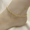 Oro Laminado Basic Anklet, Gold Filled Style Miami Cuban Design, Diamond Cutting Finish, Golden Finish, 04.63.1360.10 (100 Gauge, Thickness, 10 Inches Length)