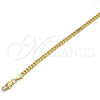 Oro Laminado Basic Anklet, Gold Filled Style Miami Cuban Design, Diamond Cutting Finish, Golden Finish, 04.63.1360.10 (100 Gauge, Thickness, 10 Inches Length)