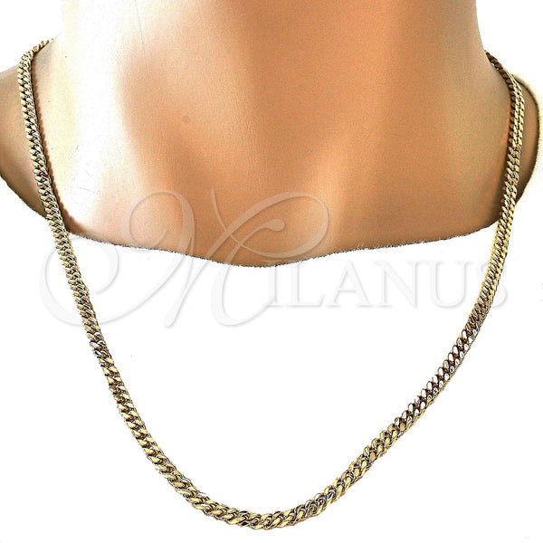 Gold Filled Necklace — Basic Necklace Miami Cuban Design Polished 04.63. Gauge — alternate product view — SKU 119212 | Oro Laminado collar — básico Necklace Miami Cuban diseño pulido 04.63. Gauge — SKU 119212