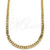 Oro Laminado Basic Necklace, Gold Filled Style Miami Cuban Design, Polished, Golden Finish, 04.63.1360.24 (100 Gauge, Thickness, 24 Inches Length)