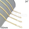 Oro Laminado Basic Necklace, Gold Filled Style Polished, Golden Finish, 04.63.1361.24 (05 MM Thickness, 24 Inches Length)