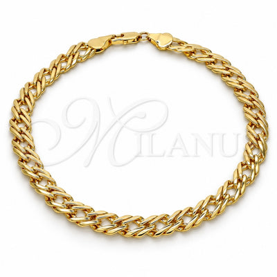 Oro Laminado Basic Anklet, Gold Filled Style Polished, Golden Finish, 04.63.1362.10 (07 MM Thickness, 10 Inches Length)