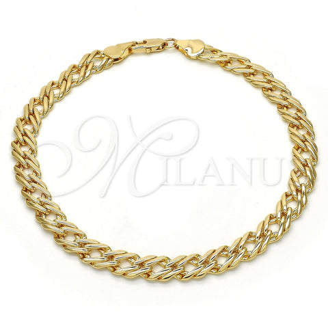 Oro Laminado Basic Anklet, Gold Filled Style Polished, Golden Finish, 04.63.1362.10 (07 MM Thickness, 10 Inches Length)