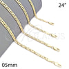 Oro Laminado Basic Necklace, Gold Filled Style Polished, Golden Finish, 04.63.1363.24 (05 MM Thickness, 24 Inches Length)