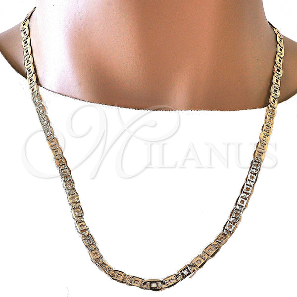 Gold Filled Necklace — Basic Necklace Pave Mariner Design Matte 04.63. 06 — alternate product view — SKU 119227 | Oro Laminado collar — básico Necklace Pave Mariner diseño Matte 04.63. 06 — SKU 119227
