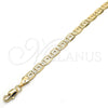 Oro Laminado Basic Necklace, Gold Filled Style Pave Mariner Design, Matte Finish, Golden Finish, 04.63.1365.24 (06 MM Thickness, 24 Inches Length)