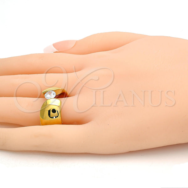 Stainless Steel Ring — Multi Stone Ring with White Cubic Zirconia Polished — alternate product view — SKU 119255 | Acero Inoxidable anillo — Multi Stone Ring with blanco Cubic Zirconia pulido — SKU 119255
