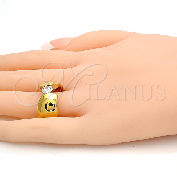 Stainless Steel Ring — Multi Stone Ring with White Cubic Zirconia Polished — alternate product view — SKU 119256 | Acero Inoxidable anillo — Multi Stone Ring with blanco Cubic Zirconia pulido — SKU 119256