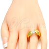 Stainless Steel Multi Stone Ring, with White Cubic Zirconia, Polished, Golden Finish, 01.309.0001.09 (Size 9)