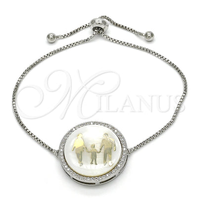 Rhodium Gold Filled Fancy Bracelet, with White Micro Pave, Polished, Rhodium Finish, 03.313.0011.1.10 (01 MM for wholesale, main product view