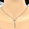 Rhodium Plated Basic Necklace, Box Design, Polished, Rhodium Finish, 04.313.0009.1.28 (01 MM Thickness, 28 Inches Length)