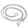 Rhodium Plated Basic Necklace, Box Design, Polished, Rhodium Finish, 04.313.0009.1.28 (01 MM Thickness, 28 Inches Length)