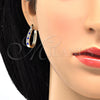 Oro Laminado Small Hoop, Gold Filled Style with Sapphire Blue and White Crystal, Polished, Golden Finish, 02.100.0081.15