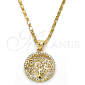 Gold Filled Necklace — Pendant Necklace Tree Design with White Cubic Zirconia — main product view — SKU 119322 | Oro Laminado collar — Pendant Necklace Tree diseño with blanco Cubic Zirconia — SKU 119322
