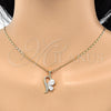 Oro Laminado Pendant Necklace, Gold Filled Style Teardrop Design, with White Cubic Zirconia, Polished, Golden Finish, 04.166.0004.18 (02 MM Thickness, 18 Inches Length)