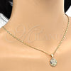 Oro Laminado Pendant Necklace, Gold Filled Style with White Micro Pave, Polished, Golden Finish, 04.166.0011.20 (02 MM Thickness, 20 Inches Length)