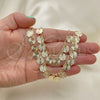 Oro Laminado Necklace and Bracelet, Gold Filled Style Flower Design, Polished, Golden Finish, 06.105.0001