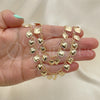 Oro Laminado Necklace and Bracelet, Gold Filled Style Heart Design, Polished, Golden Finish, 06.105.0002