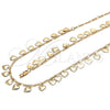Oro Laminado Necklace and Bracelet, Gold Filled Style Heart Design, Polished, Golden Finish, 06.105.0002