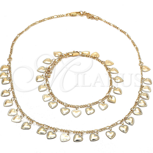 Gold Filled Bracelet — Necklace and Bracelet Heart Design Polished 06. — main product view — SKU 119397 | Oro Laminado brazalete — Necklace and Bracelet corazón diseño pulido 06. — SKU 119397