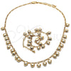 Oro Laminado Necklace and Bracelet, Gold Filled Style Heart Design, Polished, Golden Finish, 06.105.0005