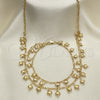 Oro Laminado Necklace and Bracelet, Gold Filled Style Heart Design, Polished, Golden Finish, 06.105.0004