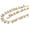 Oro Laminado Necklace and Bracelet, Gold Filled Style Heart Design, Polished, Golden Finish, 06.105.0006