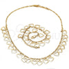 Oro Laminado Necklace and Bracelet, Gold Filled Style Heart Design, Polished, Golden Finish, 06.105.0008