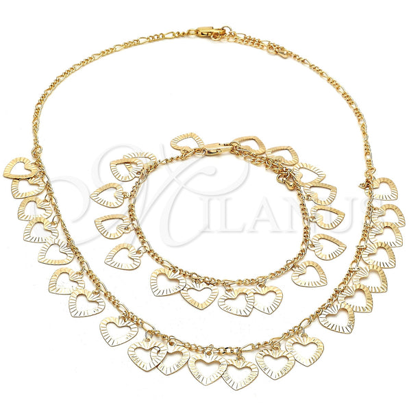 Gold Filled Bracelet — Necklace and Bracelet Heart Design Polished 06. — main product view — SKU 119412 | Oro Laminado brazalete — Necklace and Bracelet corazón diseño pulido 06. — SKU 119412