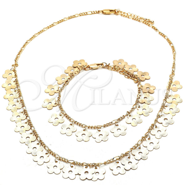 Gold Filled Bracelet — Necklace and Bracelet Flower Design Polished 06. — main product view — SKU 119414 | Oro Laminado brazalete — Necklace and Bracelet flor diseño pulido 06. — SKU 119414