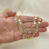 Oro Laminado Necklace and Bracelet, Gold Filled Style Flower Design, Polished, Golden Finish, 06.105.0010