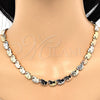 Oro Laminado Necklace and Bracelet, Gold Filled Style Elephant Design, Polished, Tricolor, 06.102.0001
