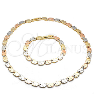 Gold Filled Bracelet — Necklace and Bracelet Elephant Design Polished Tricolor 06. — main product view — SKU 119423 | Oro Laminado brazalete — Necklace and Bracelet Elephant diseño pulido Tricolor 06. — SKU 119423