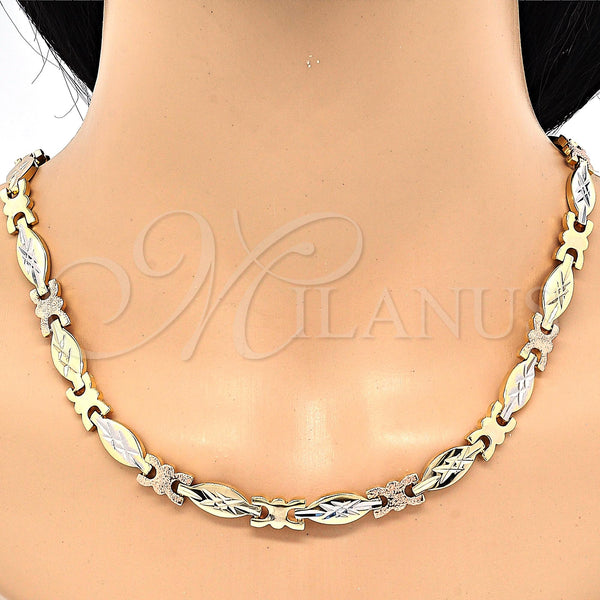 Gold Filled Bracelet — Necklace and Bracelet Diamond Cutting Tricolor 06. — alternate product view — SKU 119425 | Oro Laminado brazalete — Necklace and Bracelet Diamond Cutting Tricolor 06. — SKU 119425
