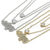Oro Laminado Pendant Necklace, Gold Filled Style Elephant Design, with White Cubic Zirconia and White Micro Pave, Polished, Golden Finish, 04.213.0123.16 (02 MM Thickness, 16 Inches Length)